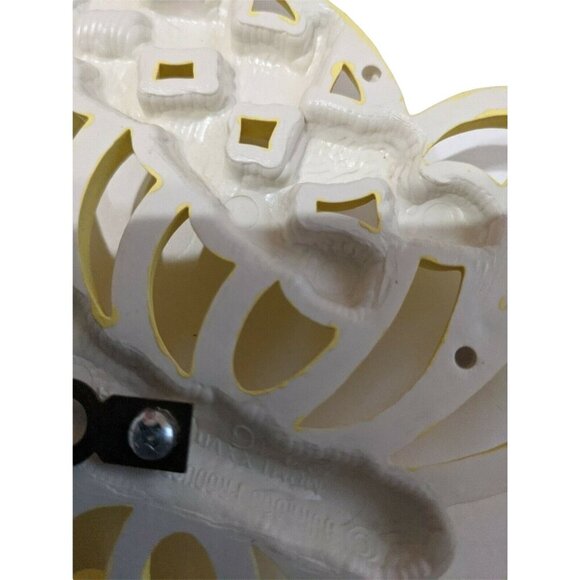 Vintage Burwood Butterfly Wall Decor Set Of 3 Yellow & White Plastic Scroll Desi - Picture 6 of 6